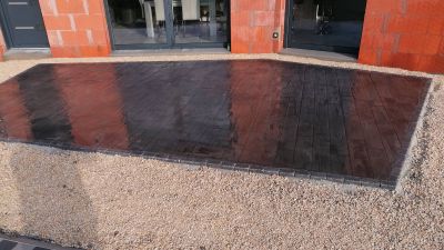 Chantier d'une terrasse à Ecoche